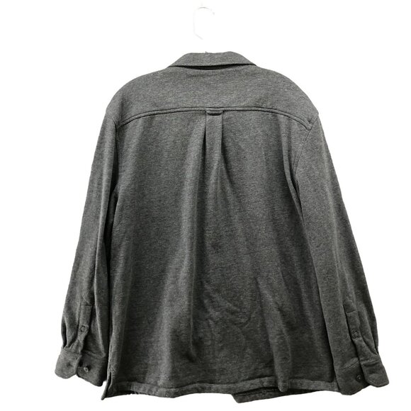 Even Tide Shirt Jacket Mens L Short Gray Fleece Sweater Jacket Shacket Cotton - Picture 2 of 8